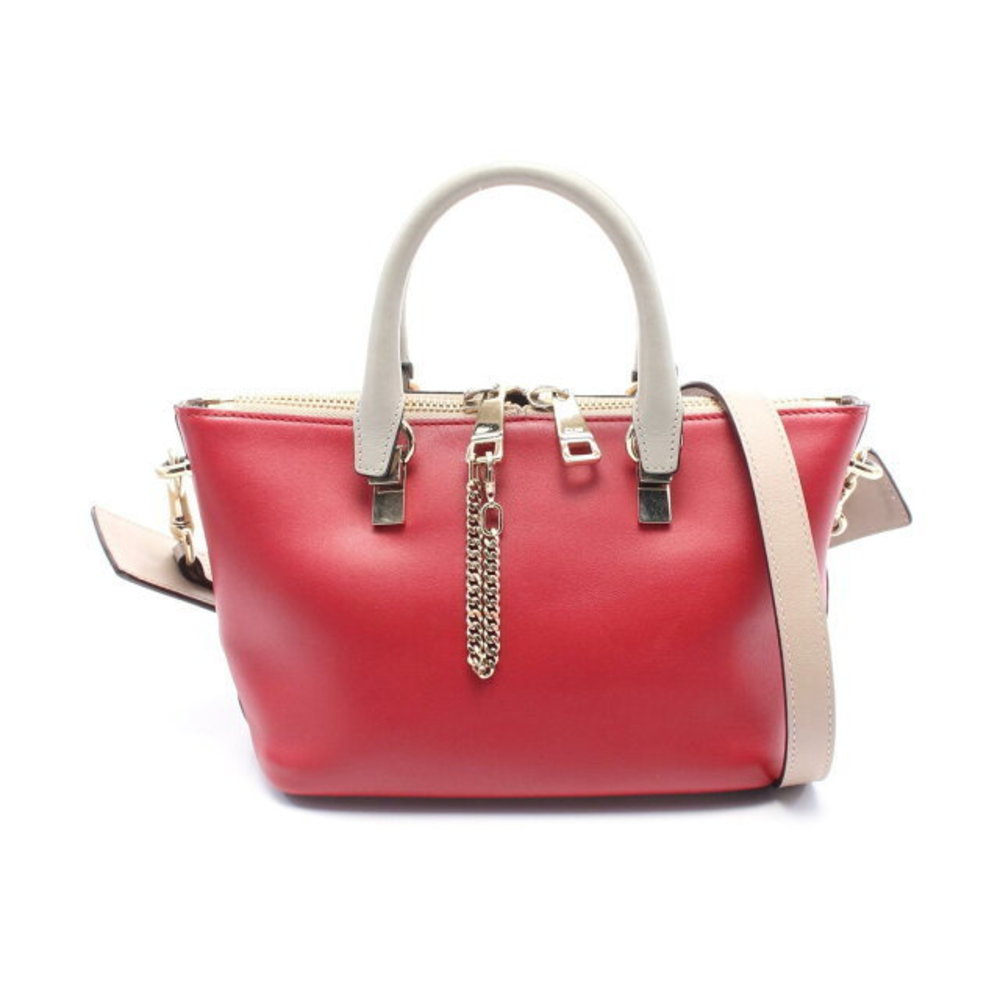 Chloe Bailey Handbag Leather Red Beige